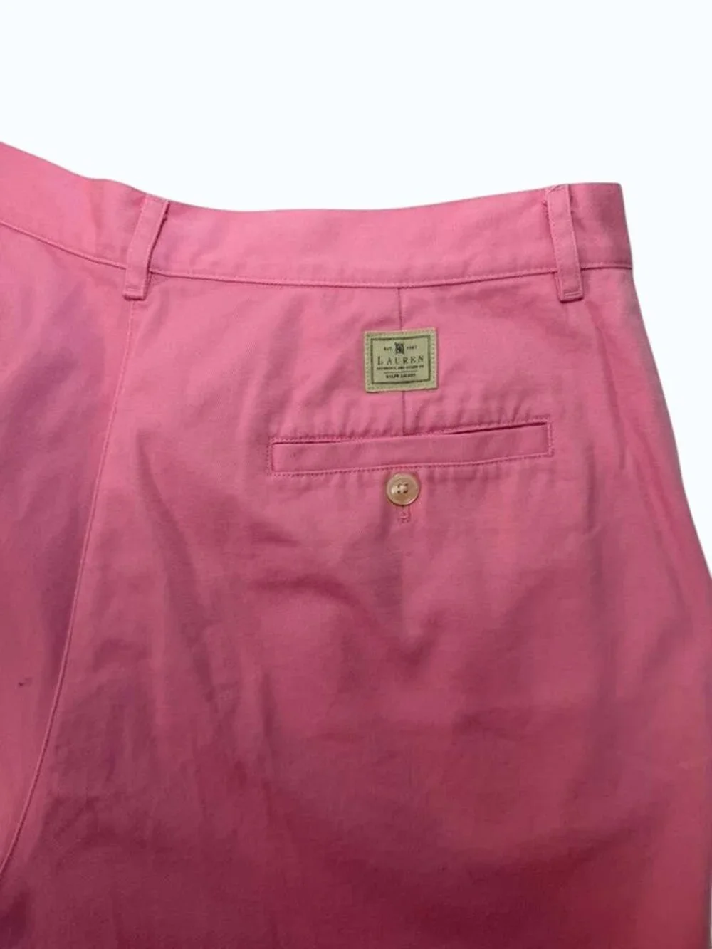 Lauren Ralph Lauren Pink Chino Shorts Size 14 100% Cotton.